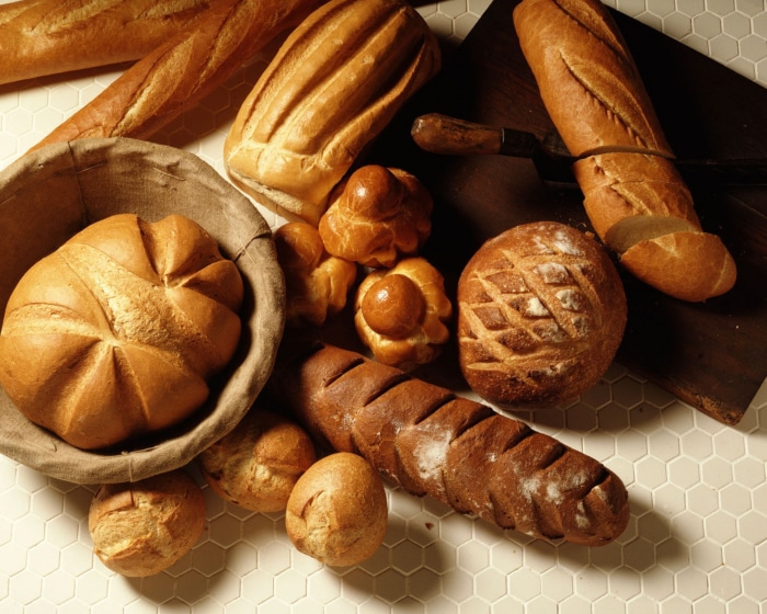 Assortment of freshly baked bread and pastries