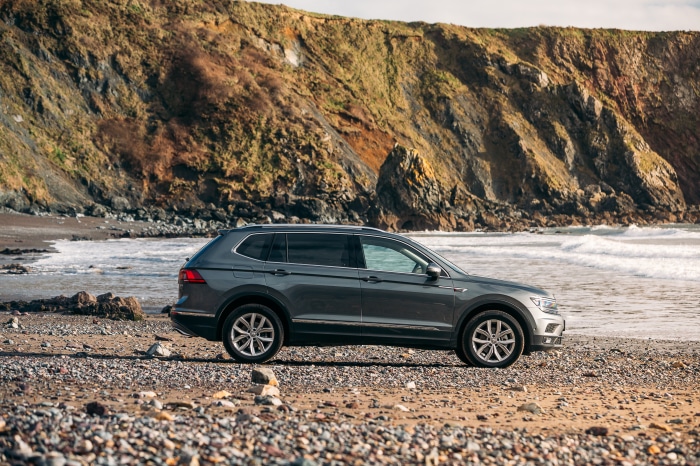 Volkswagen Tiguan Allspace SUV on a beach