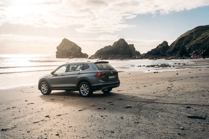 Volkswagen Tiguan Allspace 4K SUV on a beach