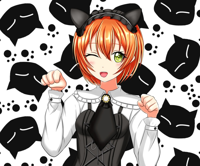 Rin Hoshizora from Love Live! with cat ears