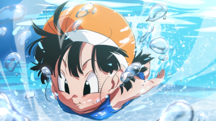 Pan from Dragon Ball GT swimming underwater