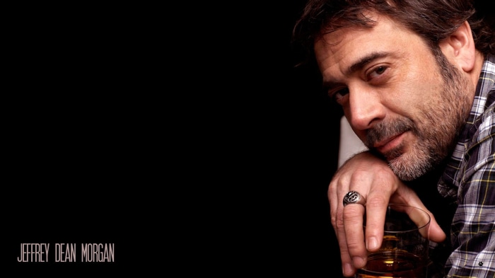 Jeffrey Dean Morgan with a drink