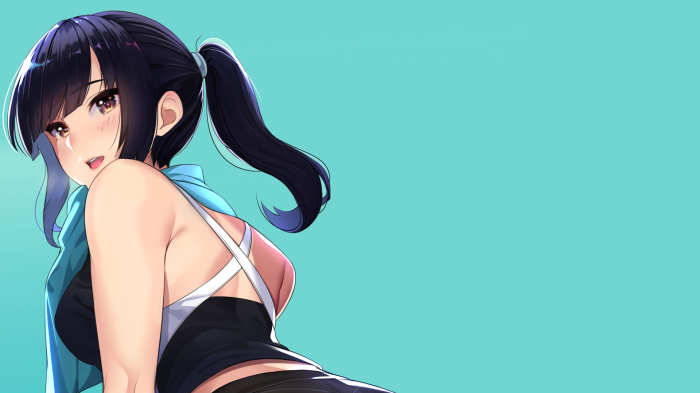 Anime girl with black ponytail