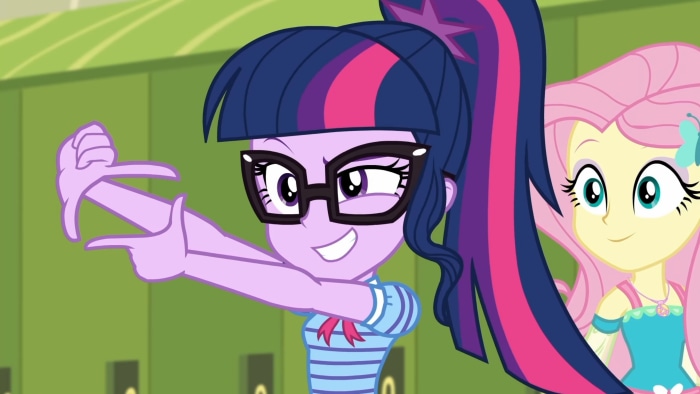 Sci-Twi and Fluttershy from My Little Pony: Equestria Girls