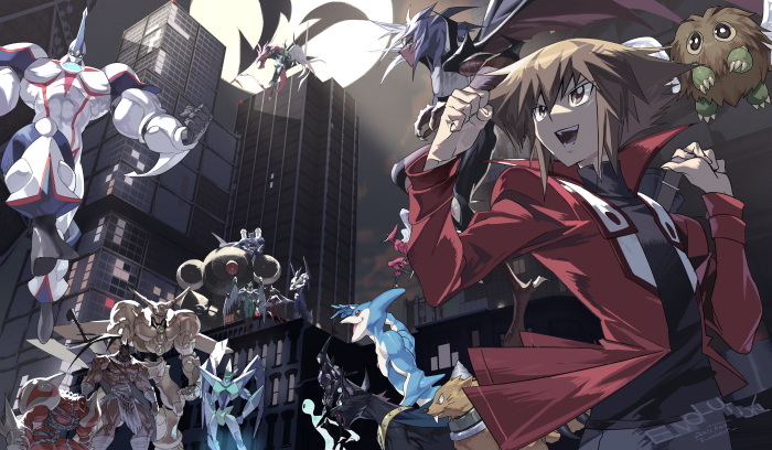 Jaden Yuki and monsters from Yu-Gi-Oh! 4K