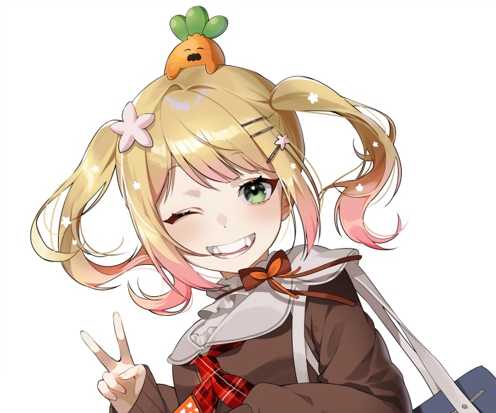 Momosuzu Nene from Hololive winks