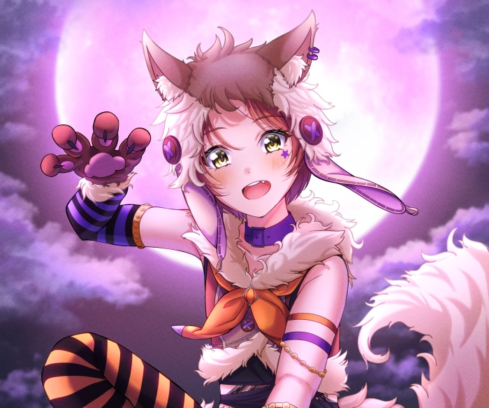 Rin Hoshizora from Love Live! as a wolf girl