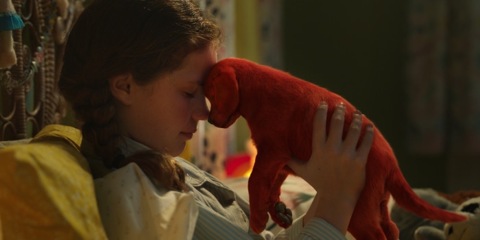 Clifford The Big Red Dog with a girl