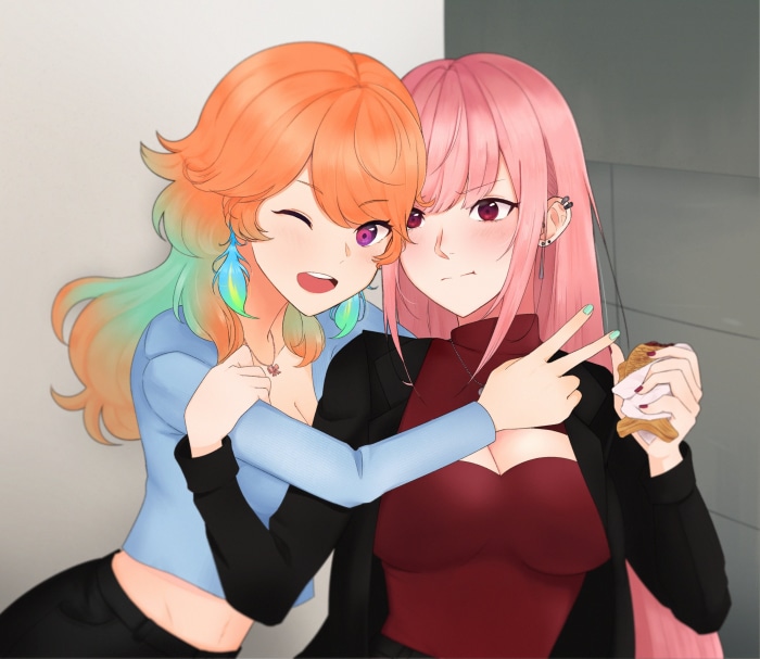 Takanashi Kiara and Mori Calliope from Hololive