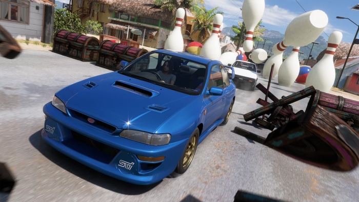 Blue Subaru Impreza WRX STI in Forza Horizon 5