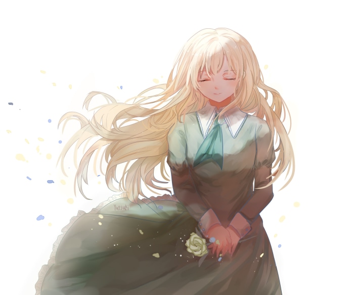 Mary from Ib with a rose