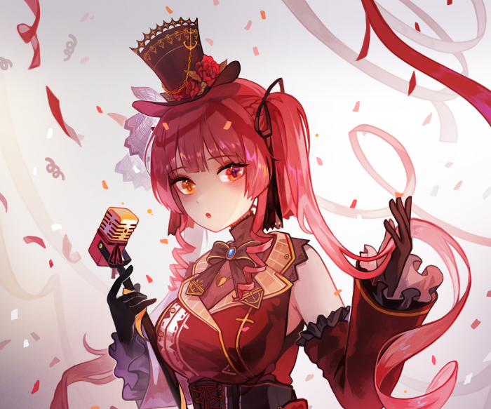 Houshou Marine from Hololive with Microphone