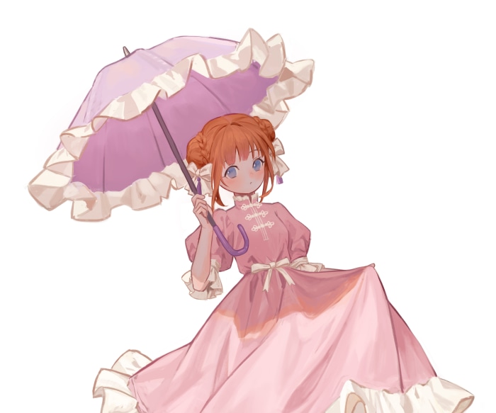 Kagura from Gintama with an umbrella