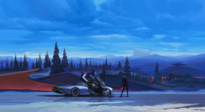 McLaren Speedtail with a woman by Igor Artyomenko
