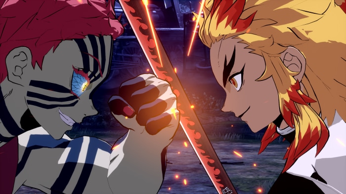 Akaza and Kyojuro Rengoku from Demon Slayer: The Hinokami Chronicles 4K