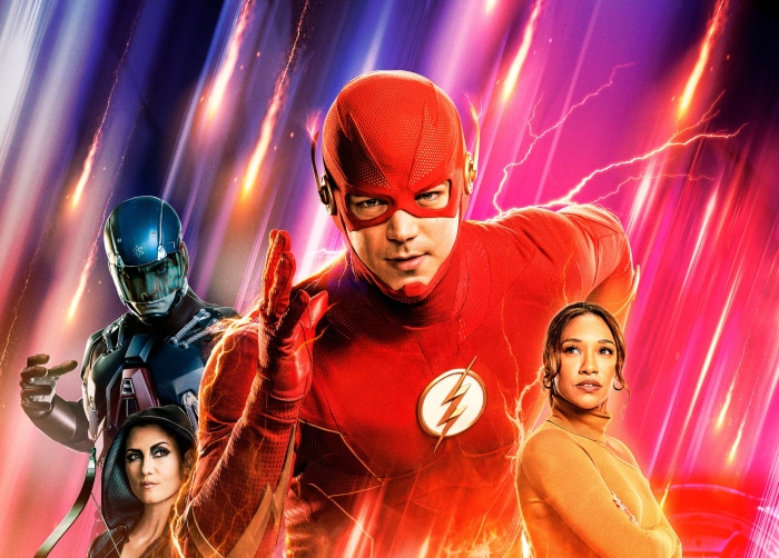 The Flash, Atom, and Iris West from The Flash