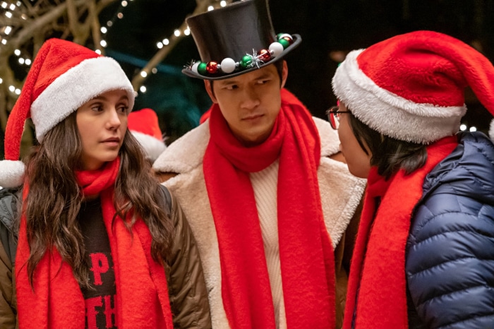 Nina Dobrev and Jimmy O. Yang in Love Hard