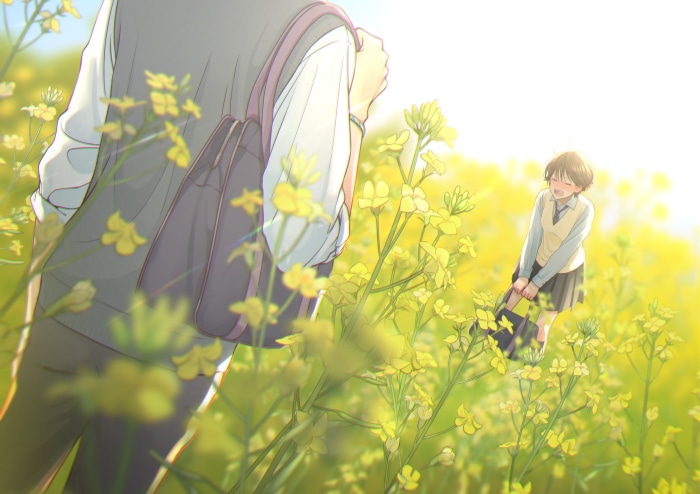 Girl in Yellow Flowers 4K
