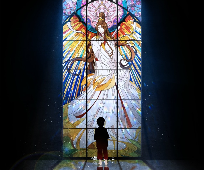 Tian Guan Ci Fu Stained Glass Art
