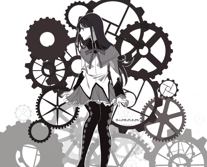 Homura Akemi from Puella Magi Madoka Magica with Gears