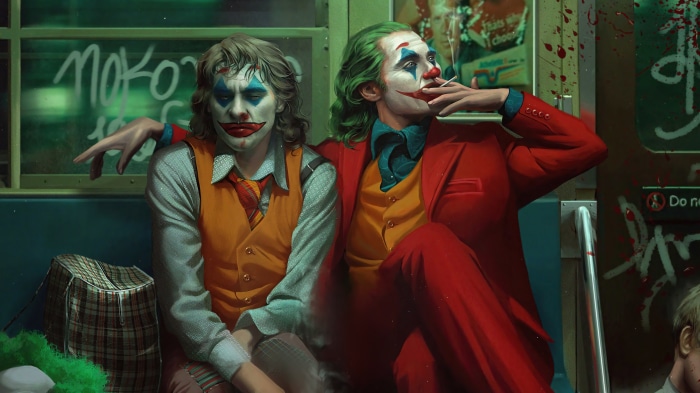 Two Jokers on a Subway Train 4K