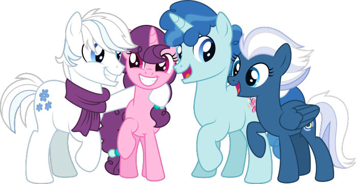 Night Glider, Sugar Belle, Party Favor, and Double Diamond from My Little Pony: Friendship Is Magic 4K