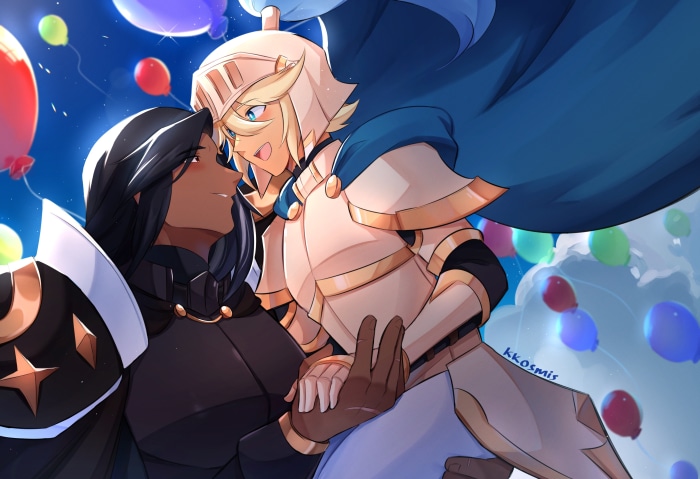 Dark Choco Cookie and Knight Cookie from Cookie Run: Kingdom 4K