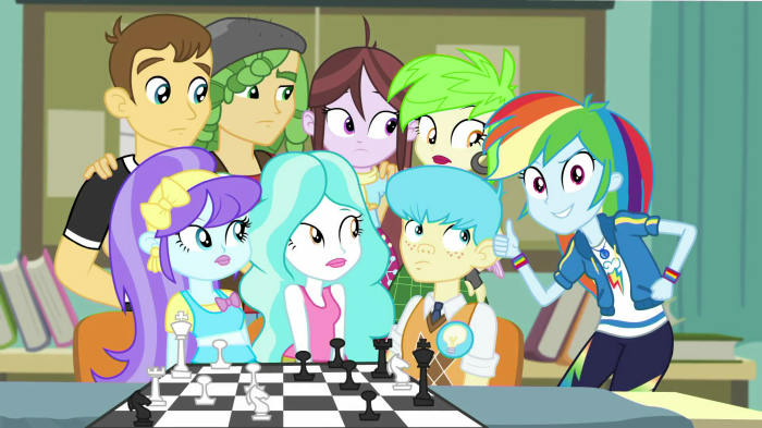 My Little Pony: Equestria Girls characters playing chess