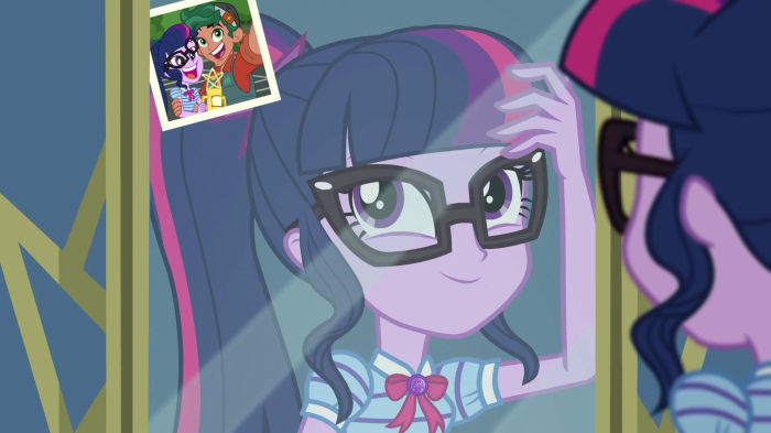 Twilight Sparkle from My Little Pony looking in a mirror
