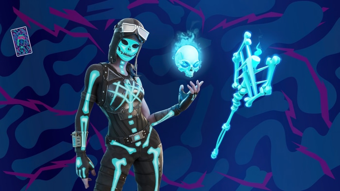 Fortnite Skeletera Skin with Skull and Pickaxe