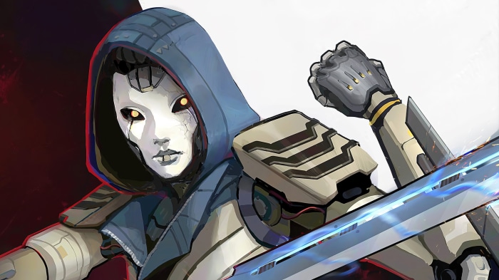Ash from Apex Legends with a sword
