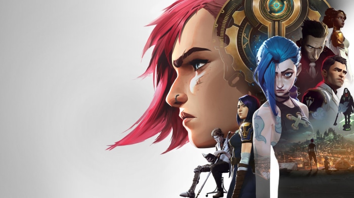 Arcane characters: Vi, Jinx, Silco, Jayce, Mel Medarda