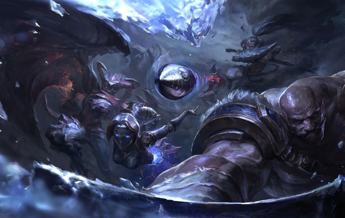 League of Legends characters in battle