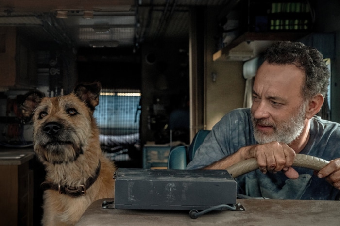 Tom Hanks and dog in Finch