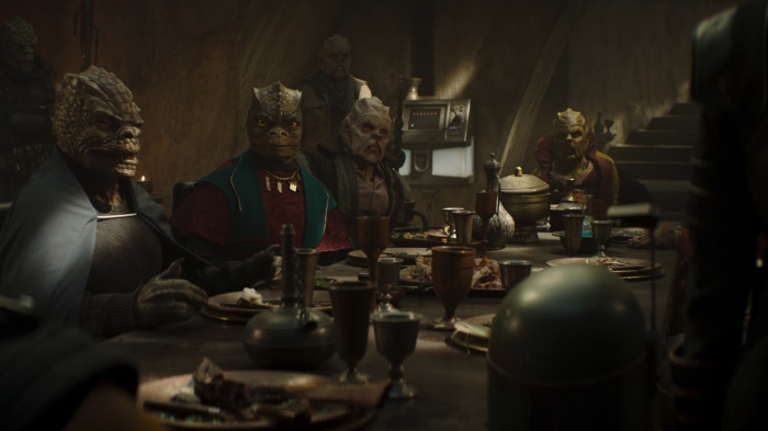 The Book of Boba Fett characters at a table