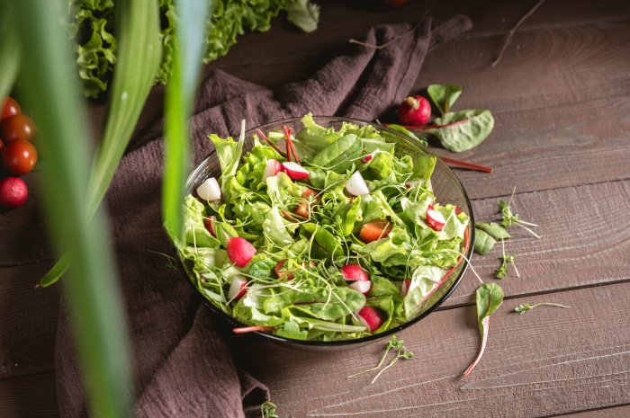 Fresh Salad with Radishes and Tomatoes