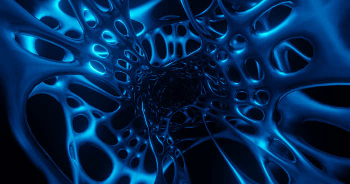 Abstract Blue Organic Tunnel 4K