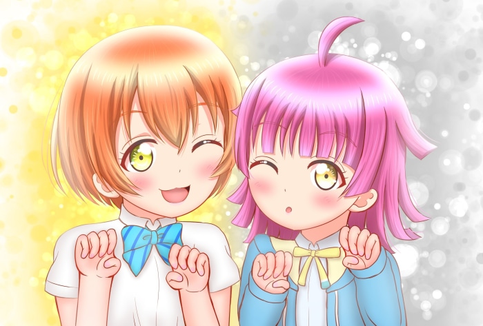 Rina Tennoji and Rin Hoshizora from Love Live! Nijigasaki High School Idol Club