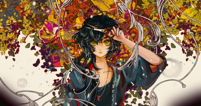 Girl with Black Hair and Scissors 4K