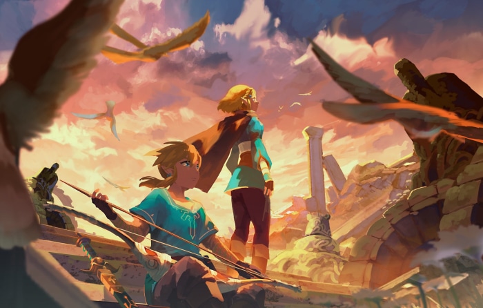 Link and Zelda from The Legend of Zelda: Breath of the Wild