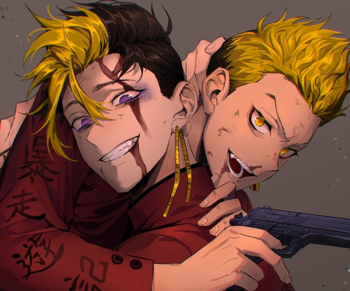 Kazutora Hanemiya and Shuji Hanma from Tokyo Revengers