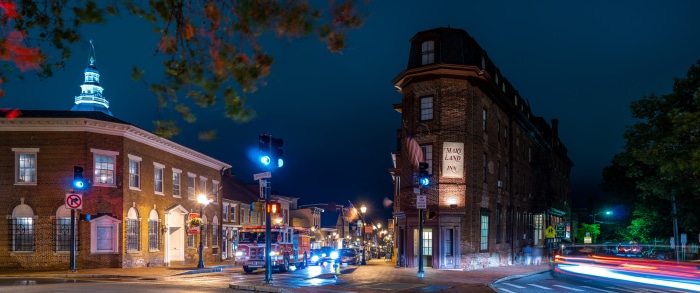 Maryland Inn at Night in Annapolis