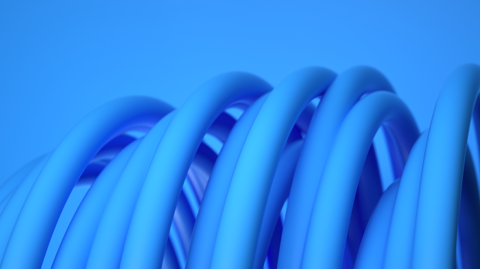 Abstract blue twisted tubes