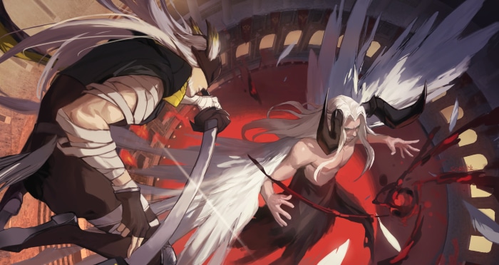 Arknights 4K: Doctor and Hellagur in battle