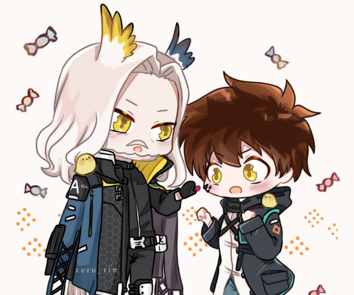 Doctor and Hellagur from Arknights