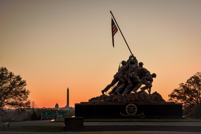 United States Marine Corps War Memorial at Sunrise