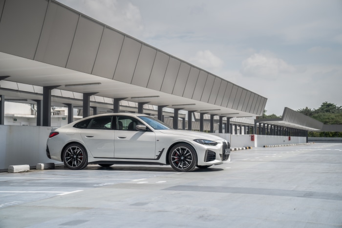 White BMW M440i xDrive Gran Coupé parked in a lot