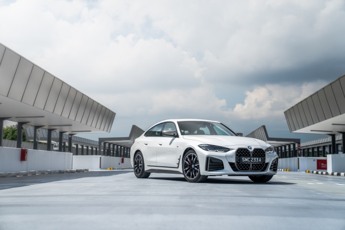 White BMW M440i xDrive Gran Coupé parked outdoors