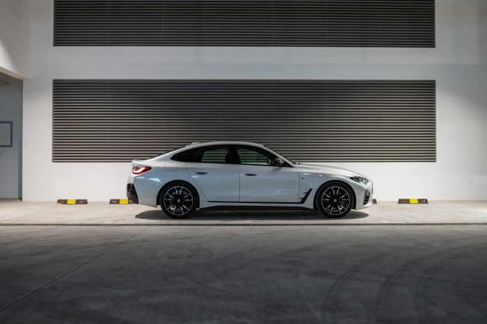 White BMW M440i xDrive Gran Coupé parked