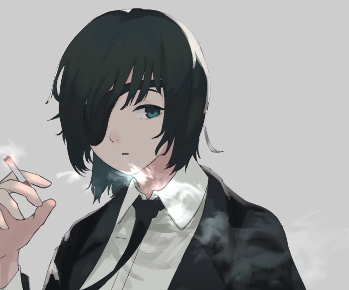Himeno from Chainsaw Man smoking